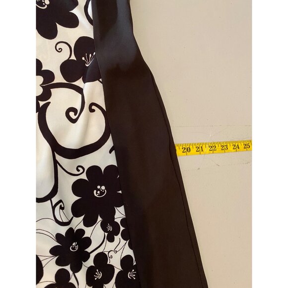 Connected Apparel Dress Floral Sleeveless Sheath Black White Color Block Sz 12 - Picture 8 of 9